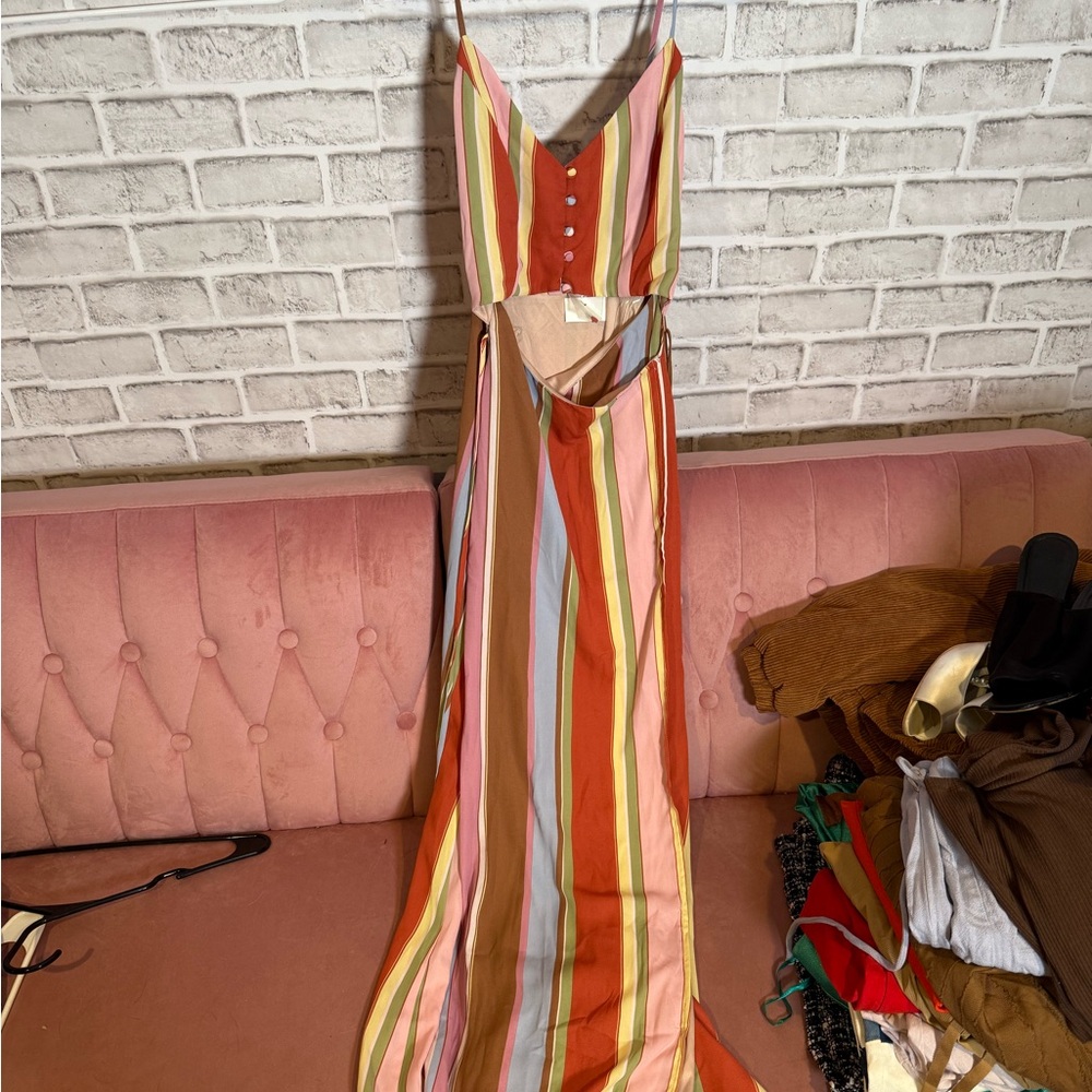 Striped Multicolor Maxi Dress